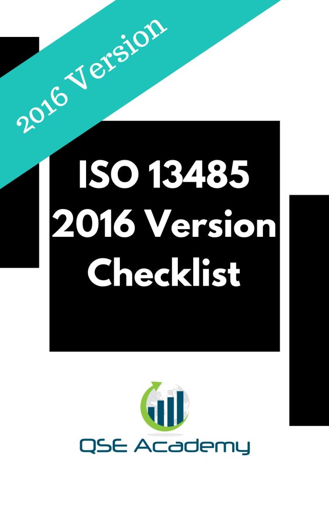 Lista de comprobación de la versión ISO 13485 2016