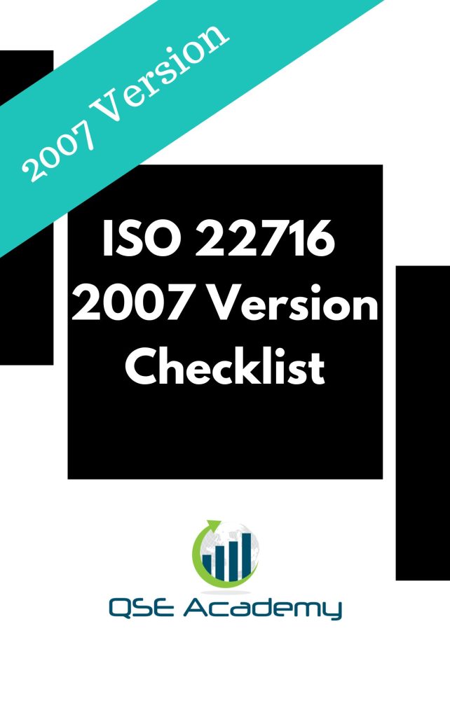 Lista de comprobación de la versión ISO 22716 2007